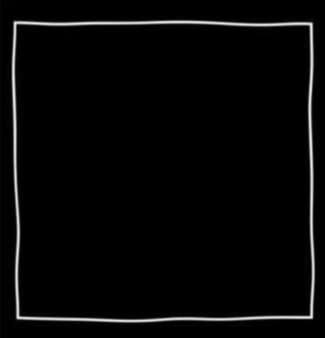 a black square with white lines in the middle on a dark background, as if it were drawn by hand