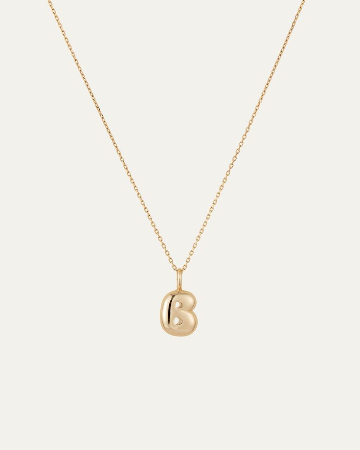 A small, 14K gold removeable pendant glides along a 14K gold, diamond cut cable chain. These instant heirlooms are slow-crafted from recycled 14K gold and make the perfect gift—for you or them. Wear your favorite letter around your neck and add a personalized touch to your chain stack. This design includes a shortening ring, making it easy to adjust and wear at 16.5" or 18".
14K recycled yellow golddiamond cut cable chainspring ring claspfinish: high polish
product measurements:chain length: 41.9cm / 16.5" or 45.7cm / 18"chain width: 0.7mm / 0.03"pendant length: 13.1mm / 0.51"pendant width: 7.5mm / 0.29"pendant thickness: 3.4mm / 0.13"pendant weight: 1.7g / 0.06oz
imported
style: JBF100G-B Chain Stack, Bubble Letter Necklace, Bubble Letter, Gold Bubbles, Gold G, Golden Necklace, Bubble Letters, Initial Necklace Gold, Climber Earrings