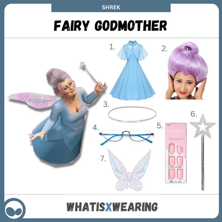 an image of fairy godmoter costume with accessories for her and her daughter's birthday party