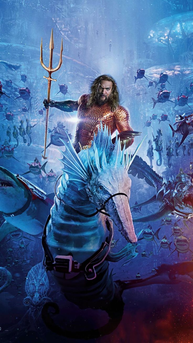 the movie poster for aqua is shown in blue and red colors with an image of a man