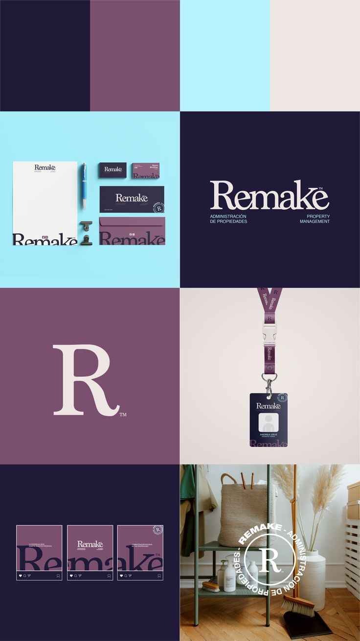 the logos for remake are all different colors and font styles, but there is no image here