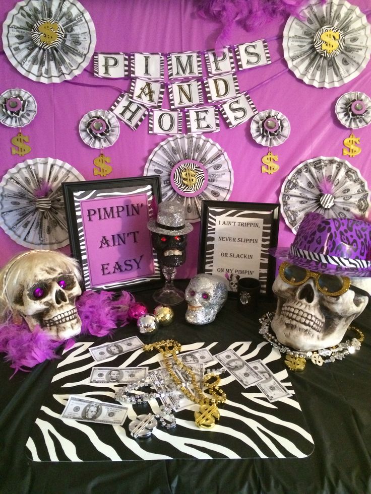 a table topped with skulls and other items