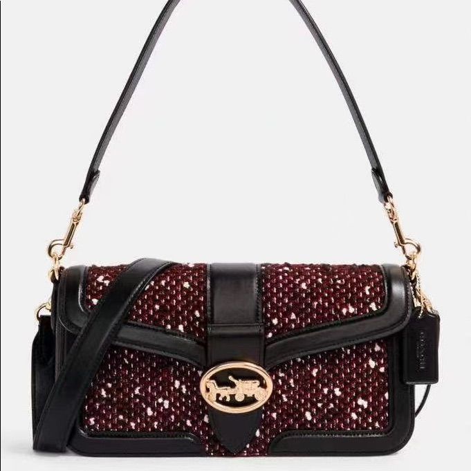 Coach Georgie Shoulder Bag (Coach C1525) Im/Black Multi Tweed, Smooth Leather And Refined Pebble Leather Inside Zip Pocket Snap Closure, Fabric Lining Detachable Handle With 9" Drop Outside Open Pocket Detachable Strap With 22" Drop For Shoulder Or Crossbody Wear 10 3/4" (L) X 5 1/2" (H) X 2 3/4" (W) Style No. C1525 Retail Price $ 398 Brand New With Tags! Price Firm! Luxury Tweed Bags For Everyday, Luxury Tweed Rectangular Bag, Designer Black Tweed Bag, Designer Tweed Top Handle Bag, Luxury Tweed Shoulder Bag For Everyday Use, Designer Tweed Bags For Everyday Use, Luxury Tweed Crossbody Shoulder Bag, Luxury Tweed Travel Bag, Designer Tweed Bags In Rectangular Shape