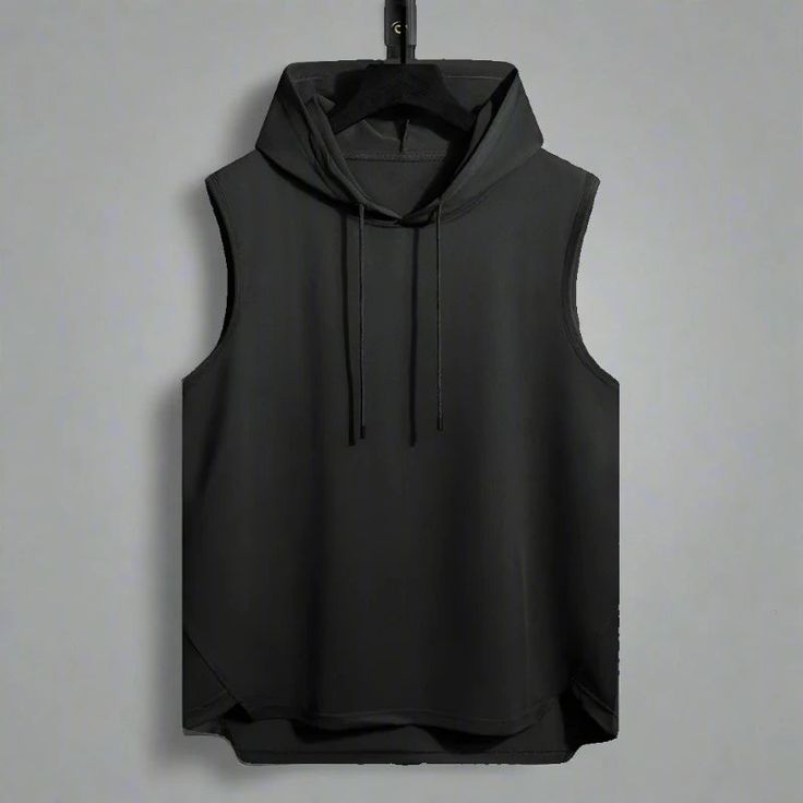 Level Up Your Workout Gear: Quick-Dry Sleeveless Hoodie Take your workouts to the next level with this functional and stylish sleeveless hoodie. Featuring a quick-dry polyester blend, it keeps you cool and dry during even the most intense activities. Performance-Ready: The quick-dry fabric wicks away moisture and dries fast, keeping you comfortable during exercise. Unrestricted Movement: The sleeveless design allows for full range of motion, perfect for any workout. Hooded Style: The attached ho Athleisure Sleeveless Tops For Streetwear, Athleisure Sleeveless Streetwear Top, Sleeveless Athleisure Tops For Streetwear, Functional Sleeveless Vest For Streetwear, Sportswear Vest For Streetwear, Sleeveless Sportswear Vest For Streetwear, Breathable Sleeveless Top For Streetwear, Breathable Sleeveless Streetwear Top, Functional Gym Tops With Drawstring Hood