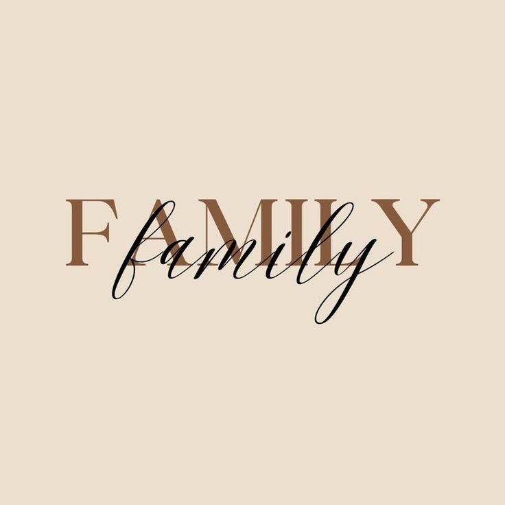 the word family written in black ink on a beige background