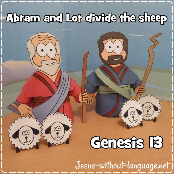 an image of jesus and his sheeps with the text, abraham and lot divide the sheep