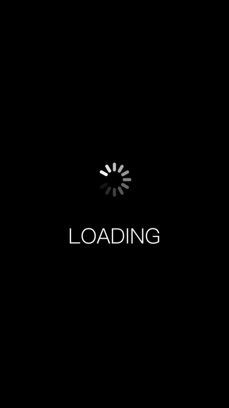 the logo for loading is black and white with a clock in the center, on a dark background