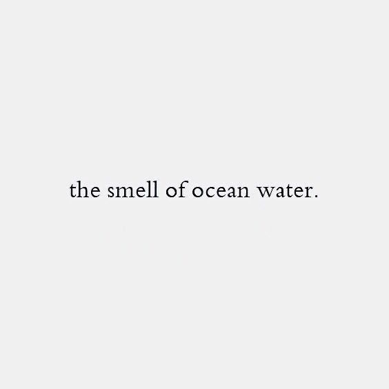 the smell of ocean water is shown in black and white, with an interesting quote on it