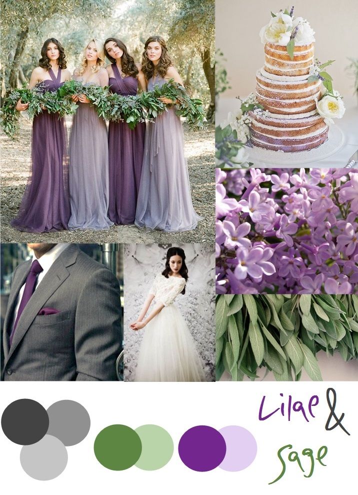 purple and green wedding color scheme