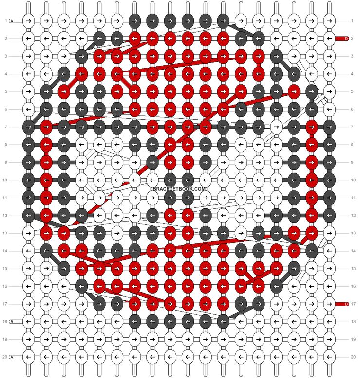 an image of a red and black pattern on a white background with circles in the middle