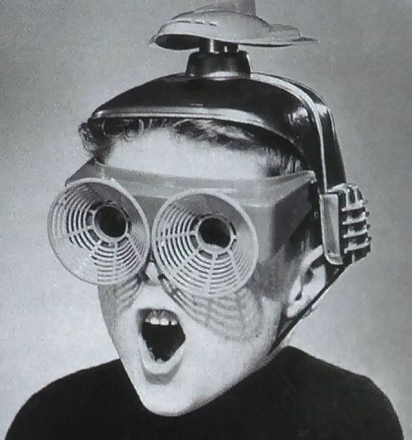 an advertisement for crazy high with a man in a gas mask and goggles on his head