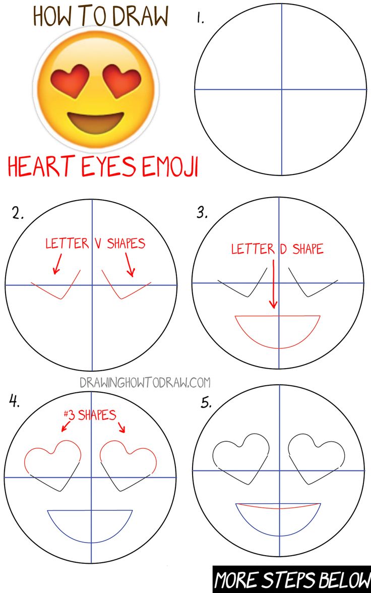 how to draw heart eyes emou with easy steps and instructions for beginners step by step