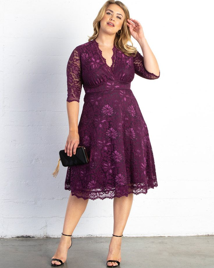 This special occasion plus size A-line midi dress will have all eyes on you. With gorgeous scalloped lace and a classic fit and flare silhouette, you'll feel exquisite no matter the occasion, day or evening. Turn heads in the Mademoiselle at cocktail parties, formal and semi-formal events.
Self: 92% Nylon, 8% Spandex; Lining: 96% Polyester, 4% Spandex.
Dry clean only and do not steam. Warm iron can be used when needed. Cocktail Dress Plus Size, Cocktail Dress Plus, Lace Cocktail Dress, Cocktail Parties, Woman Within, Swimsuits For All, Cocktail Dress Lace, All Eyes, Scalloped Lace