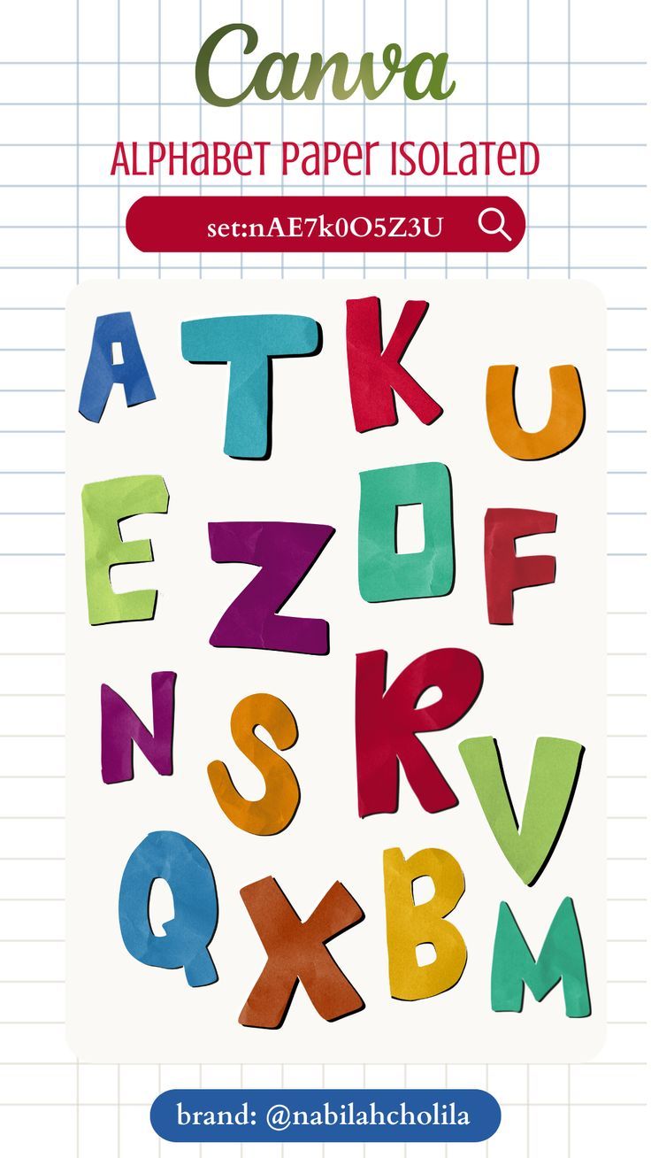 an alphabet poster with the letters in different colors and font, on top of a piece of paper