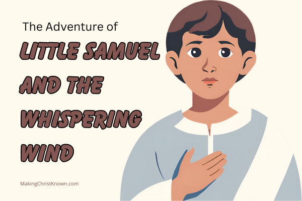 the adventure of little samuel and the whispering wind is shown in this cartoon style image