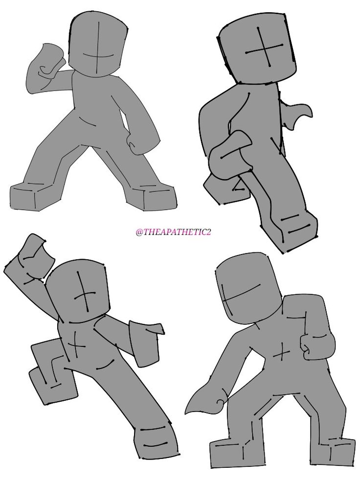 four different poses of the same person in papercrafting style, each with their own hand gesture