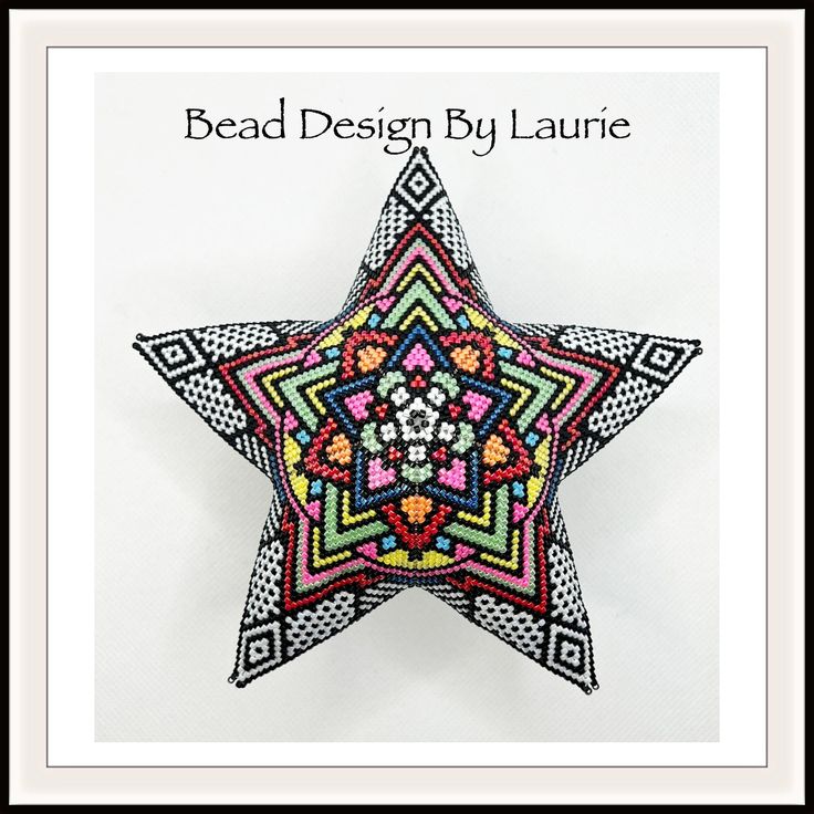 a decorative star is featured in the book bead design by laurie