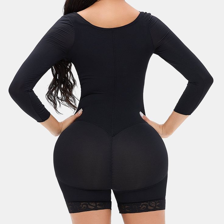 This shapewear nips your waist and lifts your butt. wraps your arms. and shapes your tummy to sculpt your hips and thighs.â€?Completely flattens your stomach (even after eating)â€?It sculpts your figure and accentuates your curvesâ€?Zero lumps and bumps. with full-body coverageâ€?Directional contour bands to shape your waist. hips. and lift your buttâ€?Arm coverage & elegant shoulder sculptingâ€?Open and close crotch for easy wearingâ€?Zipper+steel buckle. effective gatheringâ€?Anti-slip lace st