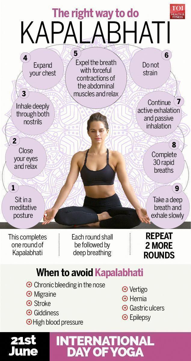 a woman doing yoga poses in front of a poster with instructions on how to do it