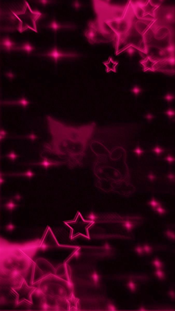 pink and black background with stars on it