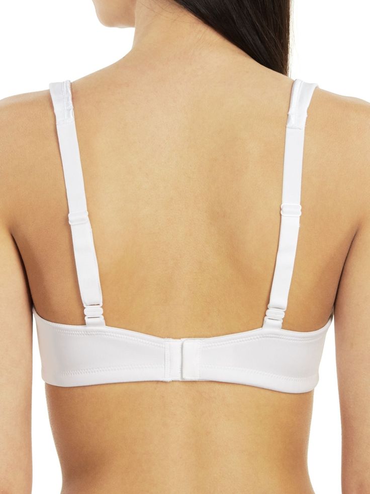 Vanity Fair Body Caress Full Coverage Wirefree BraDetails: Full coverage Padded, seamless, molded cups Banded frame anchors for support Comfortable 2-way convertible straps Invisible under clothes Back adjustable straps Vanity Fair style# 72335 White Underwire Stretch Sports Bra, Stretch White Sports Bra With Underwire, White Workout Bra With Removable Pads, Workout Bra With Removable Pads In White, White Underwire Sports Bra, White Workout Bra With Adjustable Straps, White Nylon Bra, White Underwire Nylon Bra, White Nylon Underwire Bra