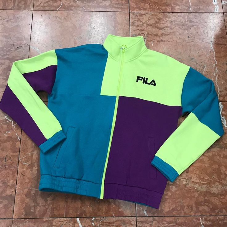 Amazing Fila Track Jacket 100% Cotton Green Color Block Track Jacket For Winter, Purple Track Jacket For Fall Sports, Casual Purple Track Jacket For Sports, Purple Casual Track Jacket For Fall, Casual Purple Track Jacket For Fall, Purple Sporty Long Sleeve Track Jacket, Sporty Long Sleeve Purple Track Jacket, Sporty Purple Long Sleeve Track Jacket, Casual Purple Track Jacket For Streetwear