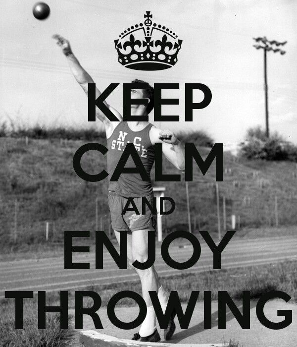 a black and white photo with the words keep calm and enjoy throwing