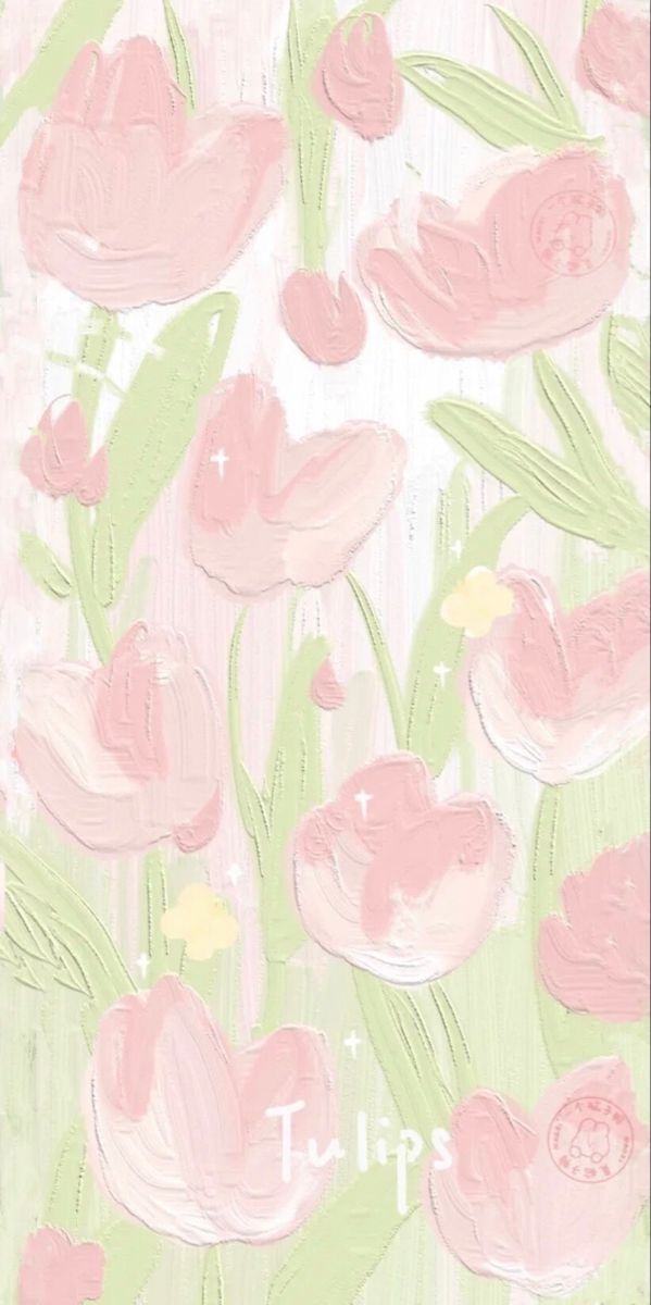 pink tulips on green background with the words tulips