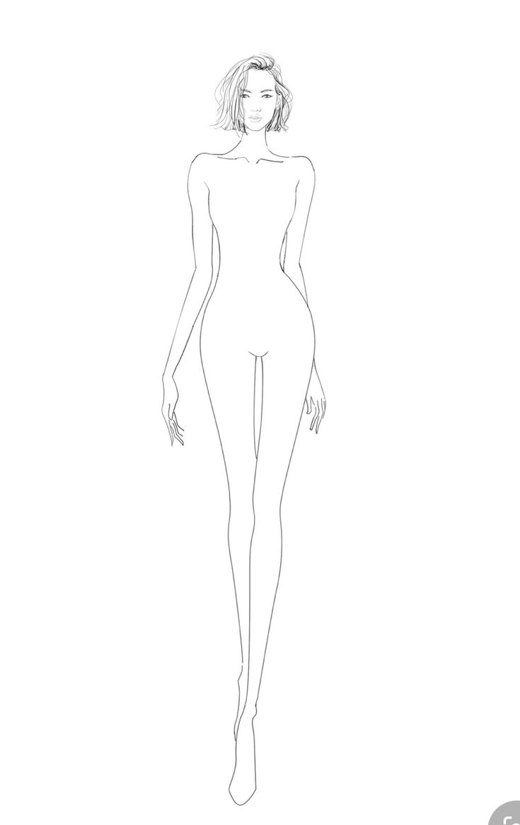 a drawing of a woman's body in the shape of a female figure, with her hands on her hips