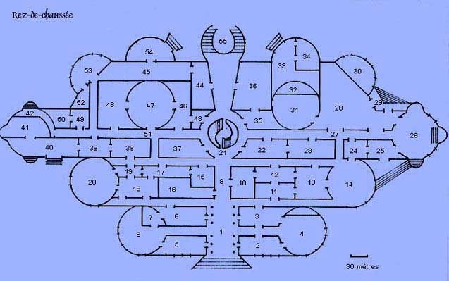 a blueprint drawing of a plan for a building with several rooms and two floors