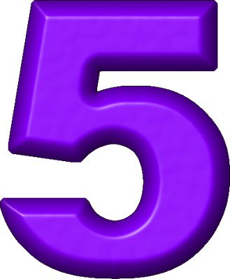 the number five is purple in color