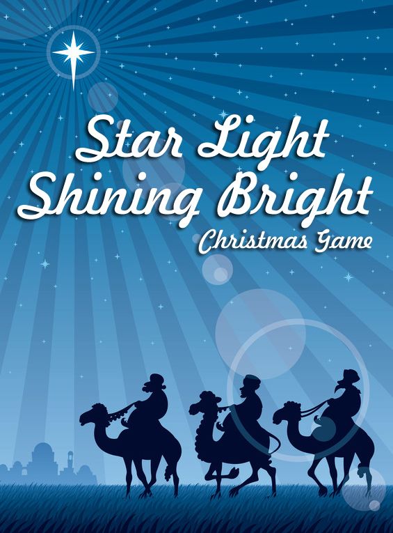 a christmas card with three people riding on horses and the words star light shining bright