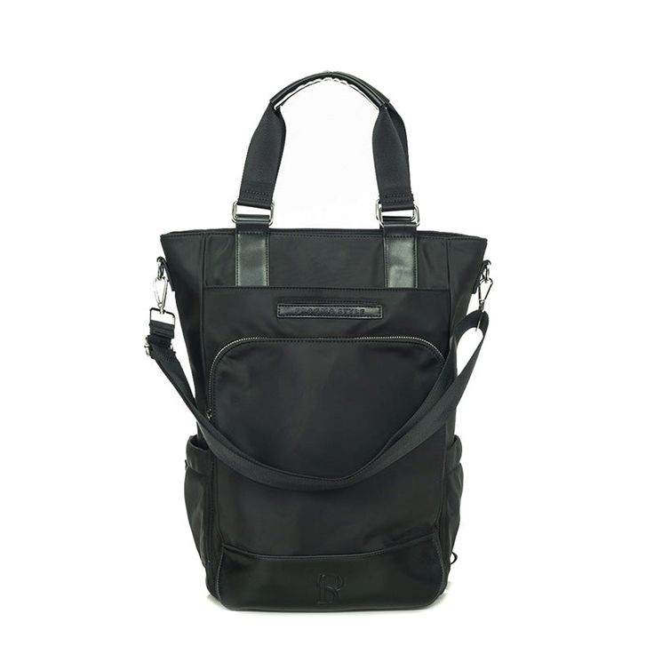 This bag is specifically designed to hold a 15-inch laptop. It offers four carrying styles. You can tuck its backpack straps into the rear compartment and remove its shoulder strap. A secret magnetic pocket at the front lets you keep your phone within arm's reach. The main compartment has a zipper, a padded laptop space, an RFID pocket, a translucent waterproof pocket, two pen holders, a key hook, and two side pockets. A spacious front pocket can hold magazines outside, and two expandable bottle Functional Double Handle Backpack For On-the-go, Functional On-the-go Backpack Shoulder Bag, Functional Laptop Bag With Removable Pouch, Functional Laptop Backpack With Removable Pouch, Functional Shoulder Bag With Top Carry Handle For School, Functional School Shoulder Bag With Top Carry Handle, Large Capacity Laptop Backpack For On-the-go, Versatile Shoulder Laptop Bag For Commuting, Multifunctional Commuter Bag With Luggage Sleeve