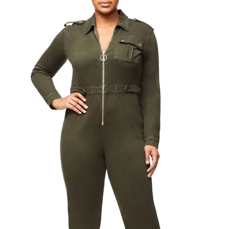 Style: Gmfs050c302 Size: 2 (Good American) Color: Envygreen001 Fitted Green Jumpsuit With Pockets, Chic Green Jumpsuits And Rompers For Fall, Green Fitted Jumpsuits And Rompers For Work, Fitted Green Jumpsuits And Rompers For Work, Fitted Green Jumpsuits And Rompers For Fall, Green Workwear Jumpsuits With Pockets, Green Long Sleeve Jumpsuits And Rompers For Work, Green Utility Jumpsuits And Rompers For Work, Green Utility Jumpsuit With Long Sleeves