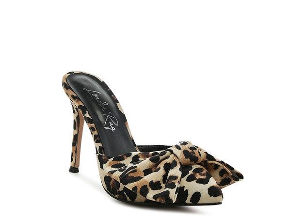 Joelle Bow Tie Leopard Print Heels Leopard High Heels, Leopard Print Pumps, Leopard Print Fabric, Brunch Dress, Leopard Print Heels, Killer Heels, Bow Heels, Big Bow, Big Bows