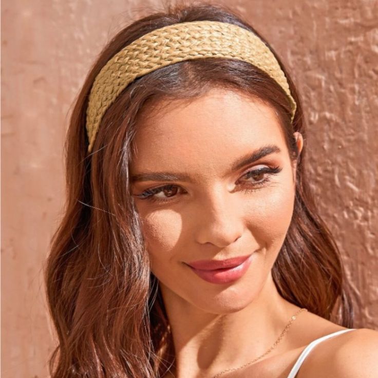 3 For $35 Mix & Match + Free Shipping Bundle 3 Items & Accept My Offer Every Additional Item Will Cost $10 Width 1.4" Diameter 5.3" Colour: Khaki Style: Casual Guy: Wide Headbands Composition: 100% Synthetic Hoop Hairstyles, Thick Headbands, Hair Acessories, Woven Headband, Embellished Headbands, Bohemian Hairstyles, Stretch Headband, Cool Braids, Khaki Fashion