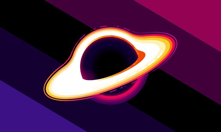 an image of a black hole in the middle of a purple and red striped background