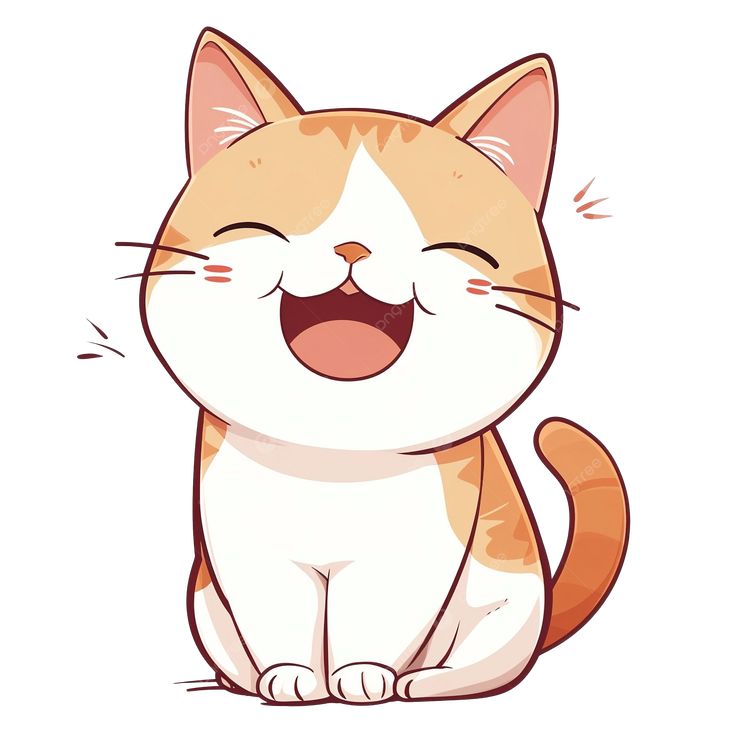 an orange and white cat yawns while sitting on the ground with its eyes closed