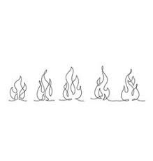 a line of fire flames in the middle of a white background with black lines on each side