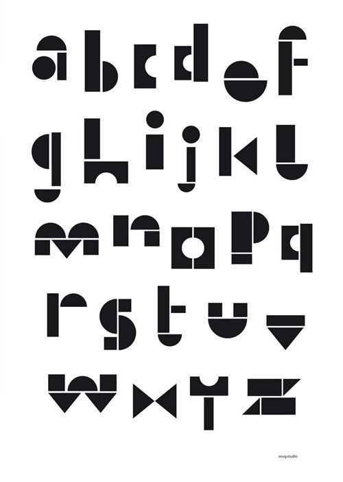 some type of font that is black and white with the letters in different styles,