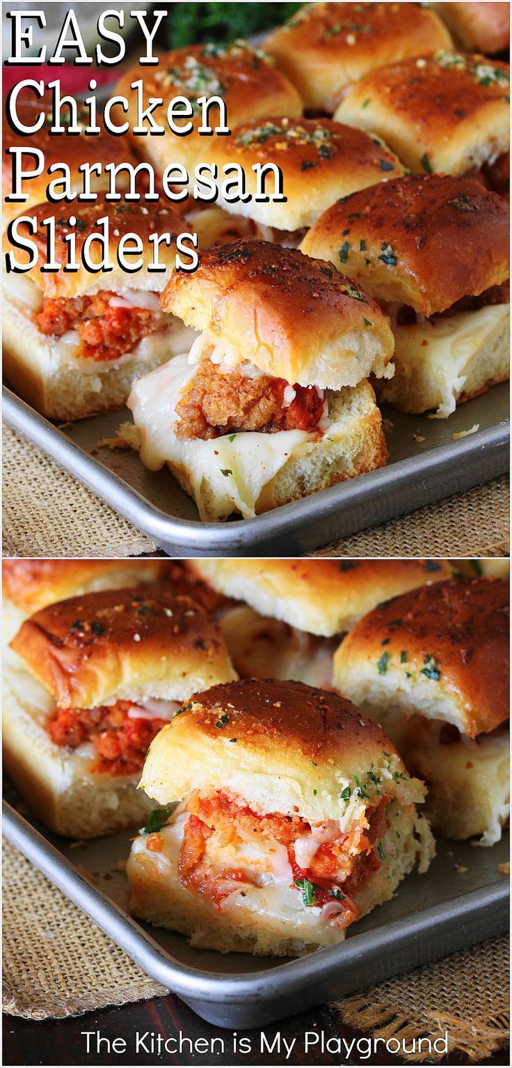 Baking sheet of Chicken Parmesan Sliders Chicken Parm Sliders Recipes, Chicken Parmesan Recipe Sandwich, Easy Chicken Parm Sliders, Mini Chicken Parm Sliders, Chicken Parmigiana Sliders, Breaded Chicken Sliders, Chicken Strip Appetizers, Chicken Strip Sliders, Fried Chicken Sliders Recipes