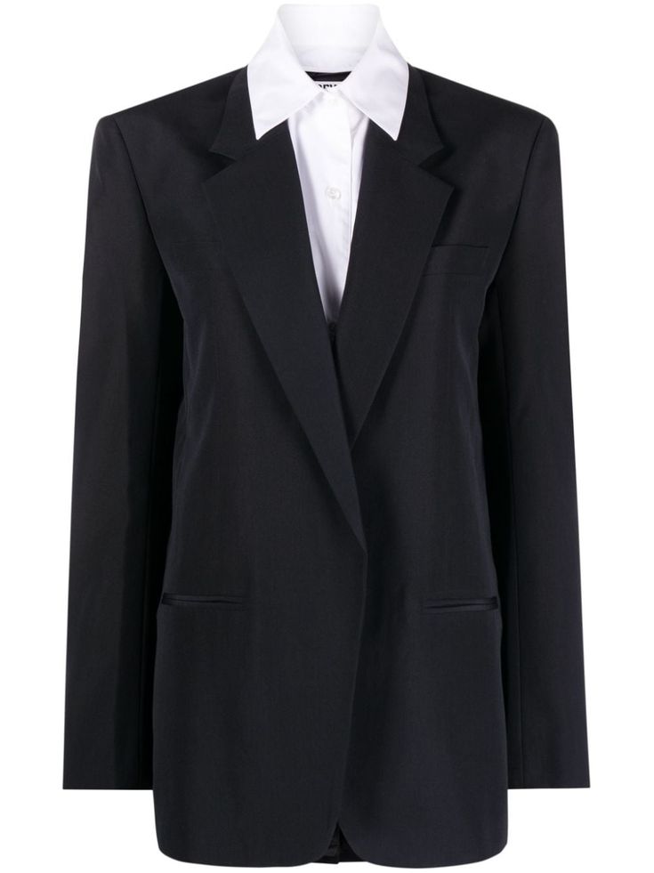 Alexander Wang removable-shirt Blazer - Farfetch Oversized Collared Shirt, Gq Mens Style, Oversize Jacket, Corporate Attire, Urban Aesthetic, 90s Streetwear, Tailored Blazer, Modern Wardrobe, Oversized Jacket