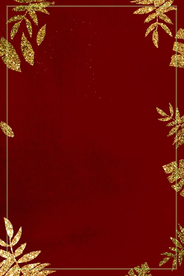 a red background with gold leaves on it