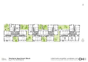 an architectural drawing of a building with lots of green plants on the outside and inside