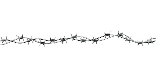 barbed wire on white background with clipping path