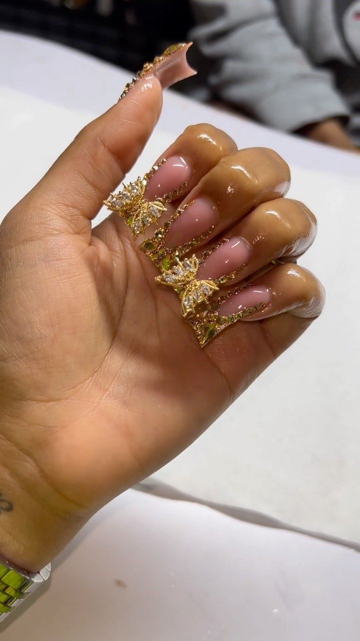 Nails Yellow, Prom Inspo, Duck Nails, Drip Nails, Colored Acrylic Nails, Cute Acrylic Nail Designs, Y2k Nails, Short Square Acrylic Nails, Acrylic Nails Coffin Pink