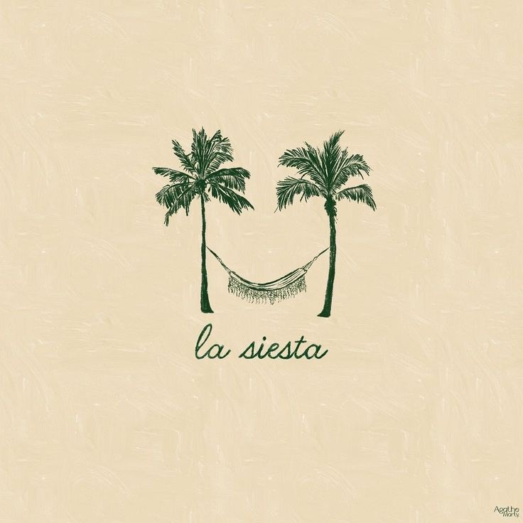 a hammock between two palm trees with the word la seistaa written below it