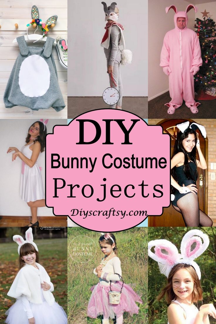 some bunny costumes are featured in this collage