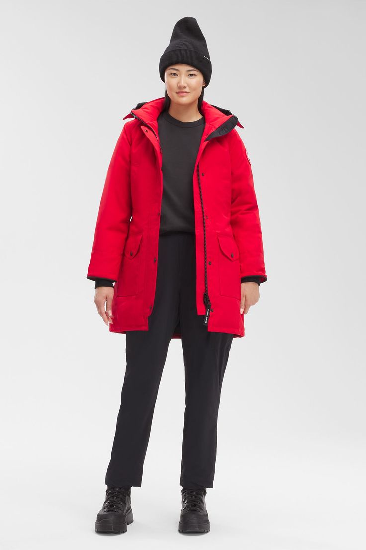 One of our most-loved styles, the Trillium Parka, gets an update with streamlined hood details, elevated trims, and additional inside pockets. With a subtly cinched waist, sleek design and mid-thigh length, the Trillium Parka is designed to offer the best in extreme weather protection while still flattering a women's form. With a classic aesthetic, this parka is perfect for casual days in the city or for an outdoor adventure. Customize your parka and extend the coverage of your hood with a varie Canada Goose Trillium Parka, Classic Aesthetic, Extreme Weather, Outerwear Coats, Cinched Waist, Outdoor Adventure, Outerwear Women, S Models, Canada Goose