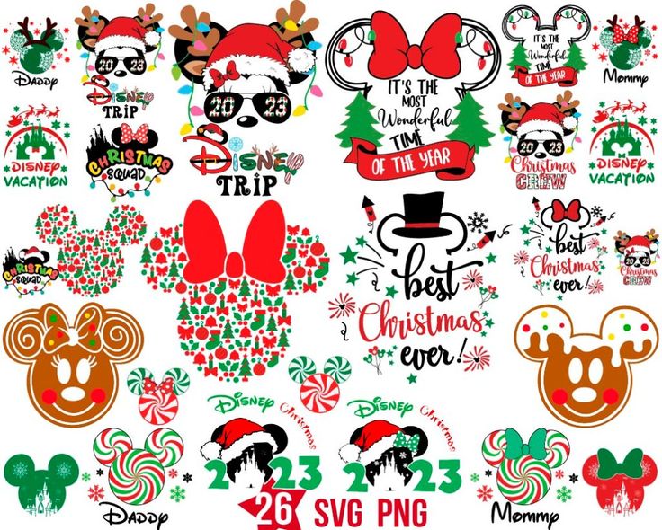 mickey mouse christmas svg bundle